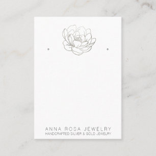 *~* EARRING VISNING QR Silver Glitter Flower Busin Visitkort