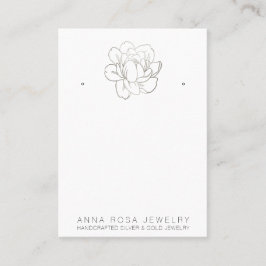 *~* EARRING VISNING QR Silver Glitter Flower Busin Visitkort