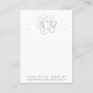 *~* EARRING VISNING QR Silver Glitter Flower Busin Visitkort