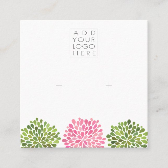 Earrings Backing Cards Add Your Own Logo Fyrkantigt Visitkort (Framsida)