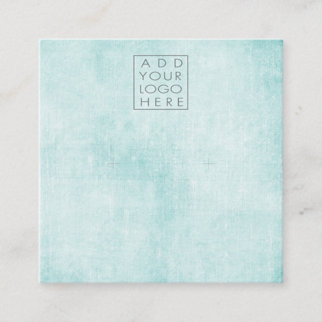 Earrings Backing Cards Aqua Add Your Own Logo Fyrkantigt Visitkort (Framsida)