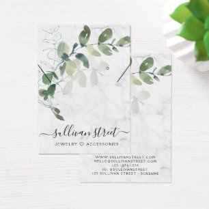 Earrings Necklace Visning Card för Eucalyptus Marb Visitkort