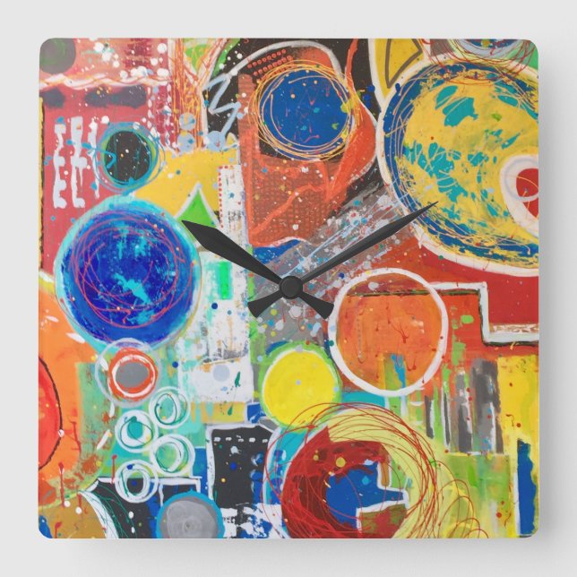 Earth 360 Wall Clock Fyrkantig Klocka (Framsida)