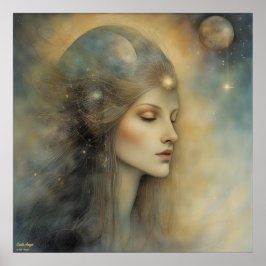 Earth Angel AI Fantasy Digital Art Print Porträtt Poster