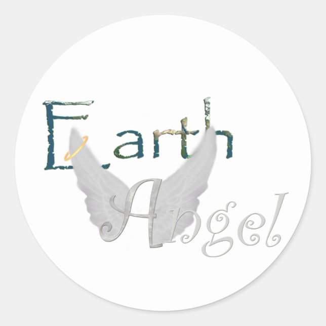 Earth Angel Runt Klistermärke (Framsida)