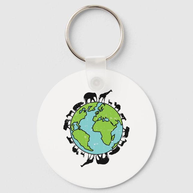 Earth Animals Wildlife Conservation Environmentali Nyckelring (Framsida)