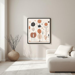 Earth Balance Botanisk Geometrisk Abstrakt Vägg Poster
