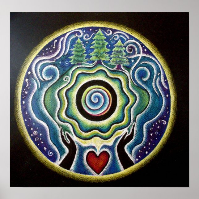 Earth Blessing Mandala Poster (Framsidan)