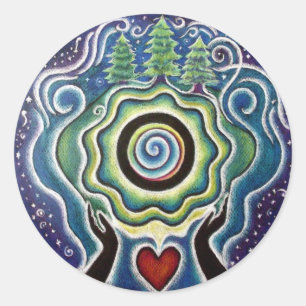 Earth Blessings Mandala Sticker Runt Klistermärke