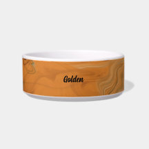 Earth Brown Abstrakt Liquified Ceramic Pet Bowl