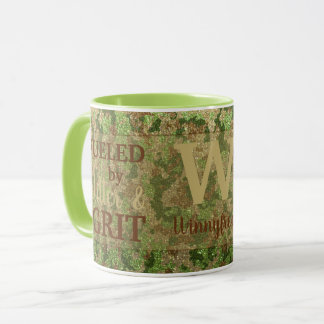 Earth Brown Green Camouflage Glitter Camo Name Mugg