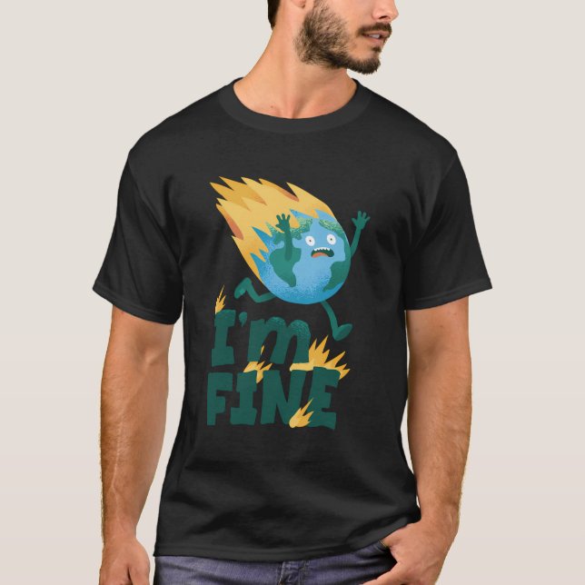 Earth Burning Flames T Shirt (Framsida)