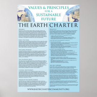 Earth Charter Poster - 22 x 31 Semi-Gloss