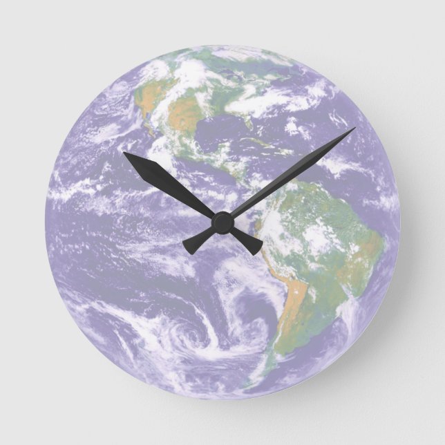 Earth Clock Rund Klocka (Framsida)