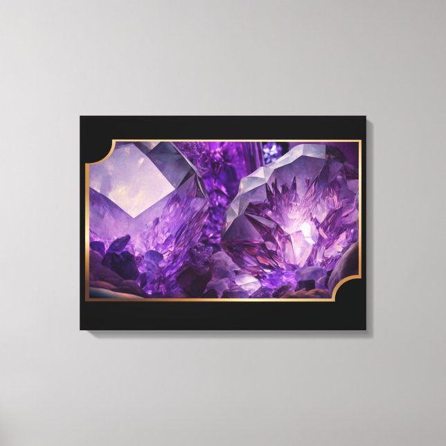 Earth Crystals Gemstones Amethyst Canvastryck (Framsida)