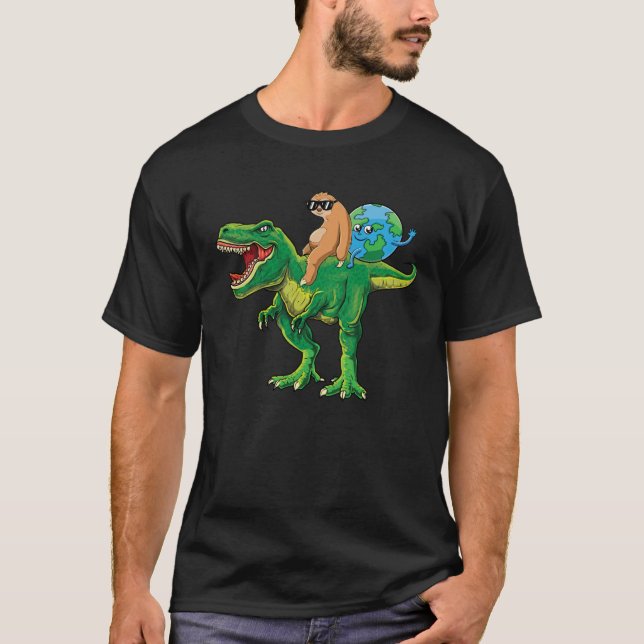 Earth Day 2020 50th Anniversary Sloth Rex Boys T Shirt (Framsida)