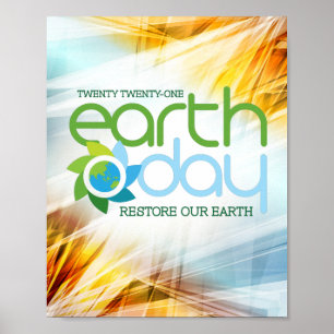 Earth Day 2021 - Restore Vår Earth Button Poster