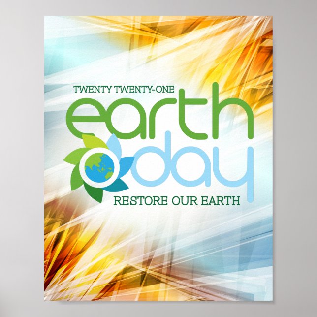 Earth Day 2021 - Restore Vår Earth Button Poster (Framsidan)