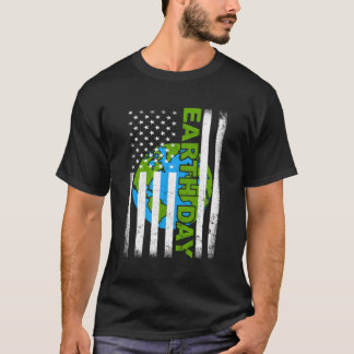 Earth Day 2022 American Flagga Environmental Aware T Shirt