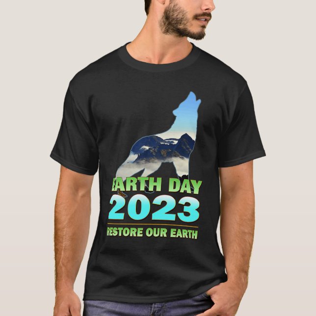 Earth Day 2023 Restore Vår Earth T Shirt (Framsida)