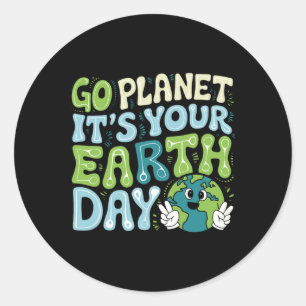 Earth Day 2025 Go Planet Det är din Earth Day Mana Runt Klistermärke