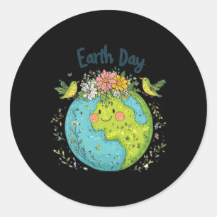 Earth Day 2025 Go Planeti T's Din Jordens Dag Söt  Runt Klistermärke