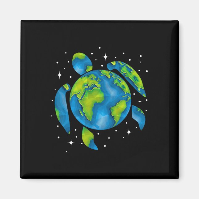 Earth Day 2025 Restore Återvinna Sea Turtle Spara  Magnet (Framsidan)