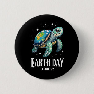 Earth Day 2025 Restore Earth Sea Turtle Art Spara Knapp