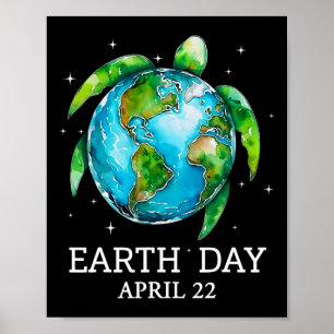 Earth Day 2025 Restore Earth Sea Turtle Art Spara Poster