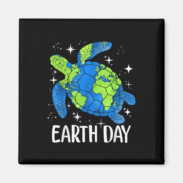 Earth Day 2025 Restore Earth Turtle Art Spara P Magnet (Framsidan)