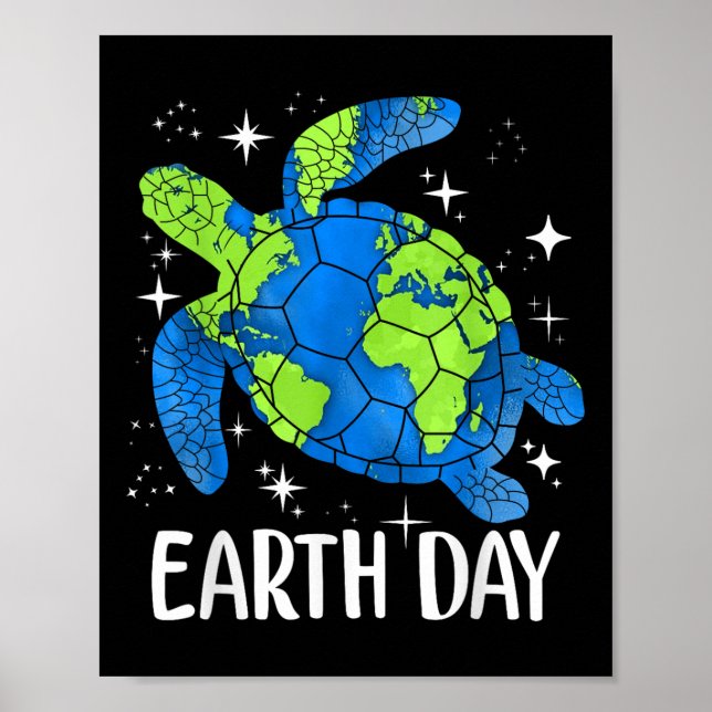 Earth Day 2025 Restore Earth Turtle Art Spara P Poster (Framsidan)
