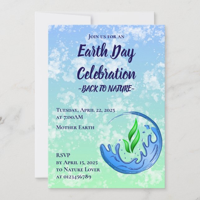 Earth Day 2025: Vår kraftfulla planetVapensköld Inbjudningar (Framsida)