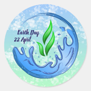 Earth Day 2025: Vår kraftfulla planetVapensköld Runt Klistermärke