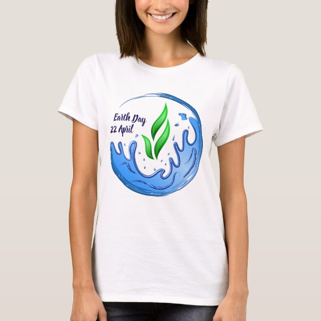 Earth Day 2025: Vår kraftfulla planetVapensköld T Shirt (Framsida)