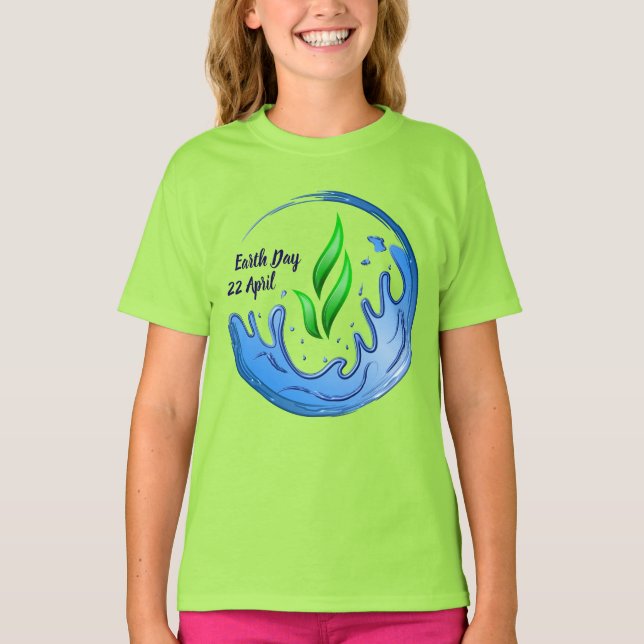 Earth Day 2025: Vår kraftfulla planetVapensköld T Shirt (Framsida)