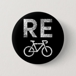 Earth Day Återvinna Bicycle Pun Knapp
