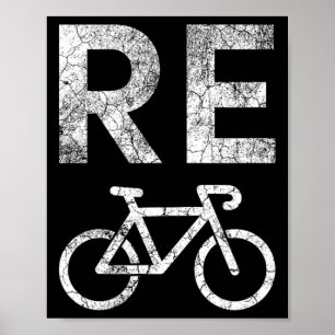 Earth Day Återvinna Bicycle Pun Poster