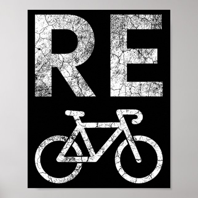 Earth Day Återvinna Bicycle Pun Poster (Framsidan)