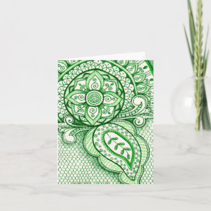 Earth Day Återvinna Damask Indian Mandala Blank Bd Kort