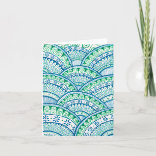 Earth Day Återvinna Damask Indian Mandala Blank Bd Kort