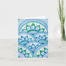 Earth Day Återvinna Damask Indian Mandala Blank Bd Kort