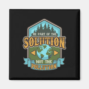 Earth Day BE the Solution Cute Vintage Recycled Magnet