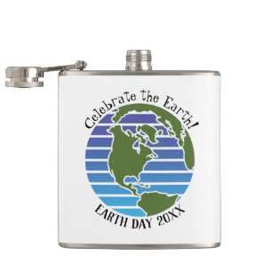 Earth Day Blue Grönt Globe Karta Planet Fickplunta