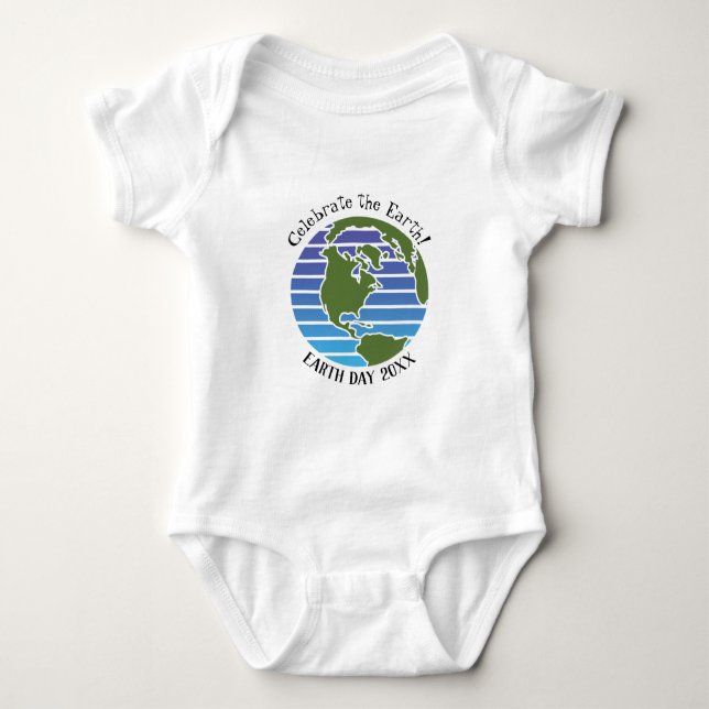 Earth Day Blue Grönt Globe Karta Planet T Shirt (Framsida)