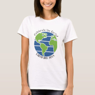 Earth Day Blue Grönt Globe Karta Planet T Shirt