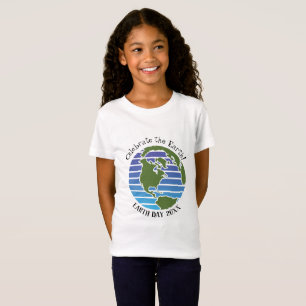 Earth Day Blue Grönt Globe Karta Planet T Shirt