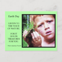 Earth Day Boy med Dirt Postcard
