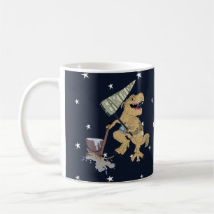 Earth Day Brwn Dino på klassiskt vitt kaffe mugg
