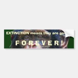 EARTH DAY CHIMPANZEE Exincincation Bumper Sticker Bildekal