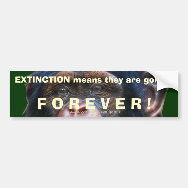 EARTH DAY CHIMPANZEE Exincincation Bumper Sticker  Bildekal (Framsidan)